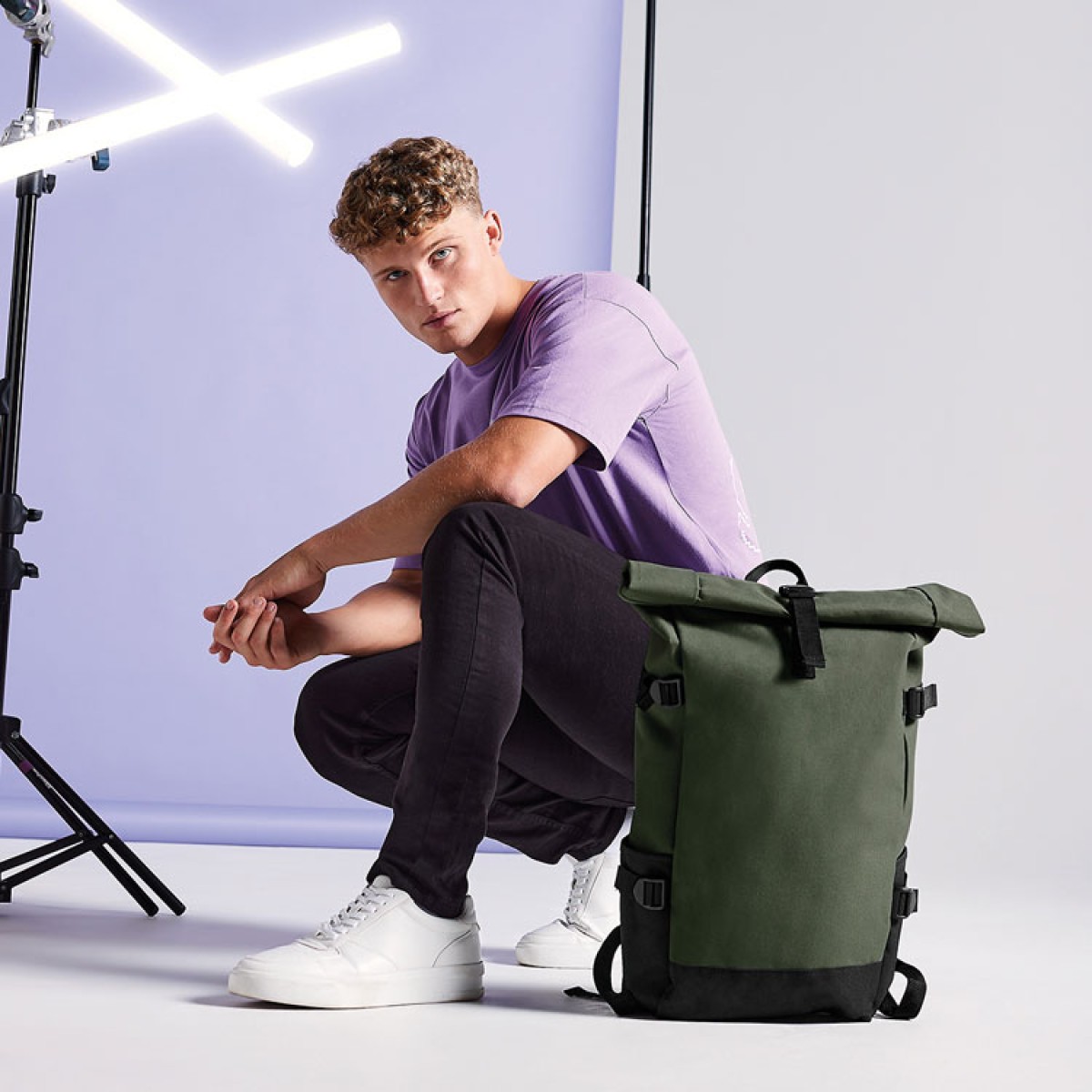 Block Roll-Top Backpack